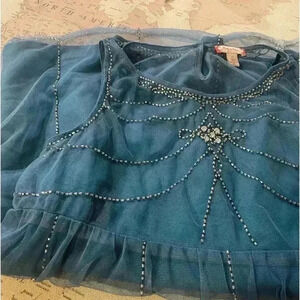 🆕Ruby & Bloom Tulle And Beaded Top Tunic Size 12